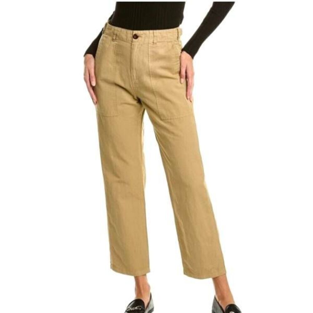 Alex Mil Neil Utility Pant Khaki Tan Tapered High Waist Cotton Preppy SZ 10